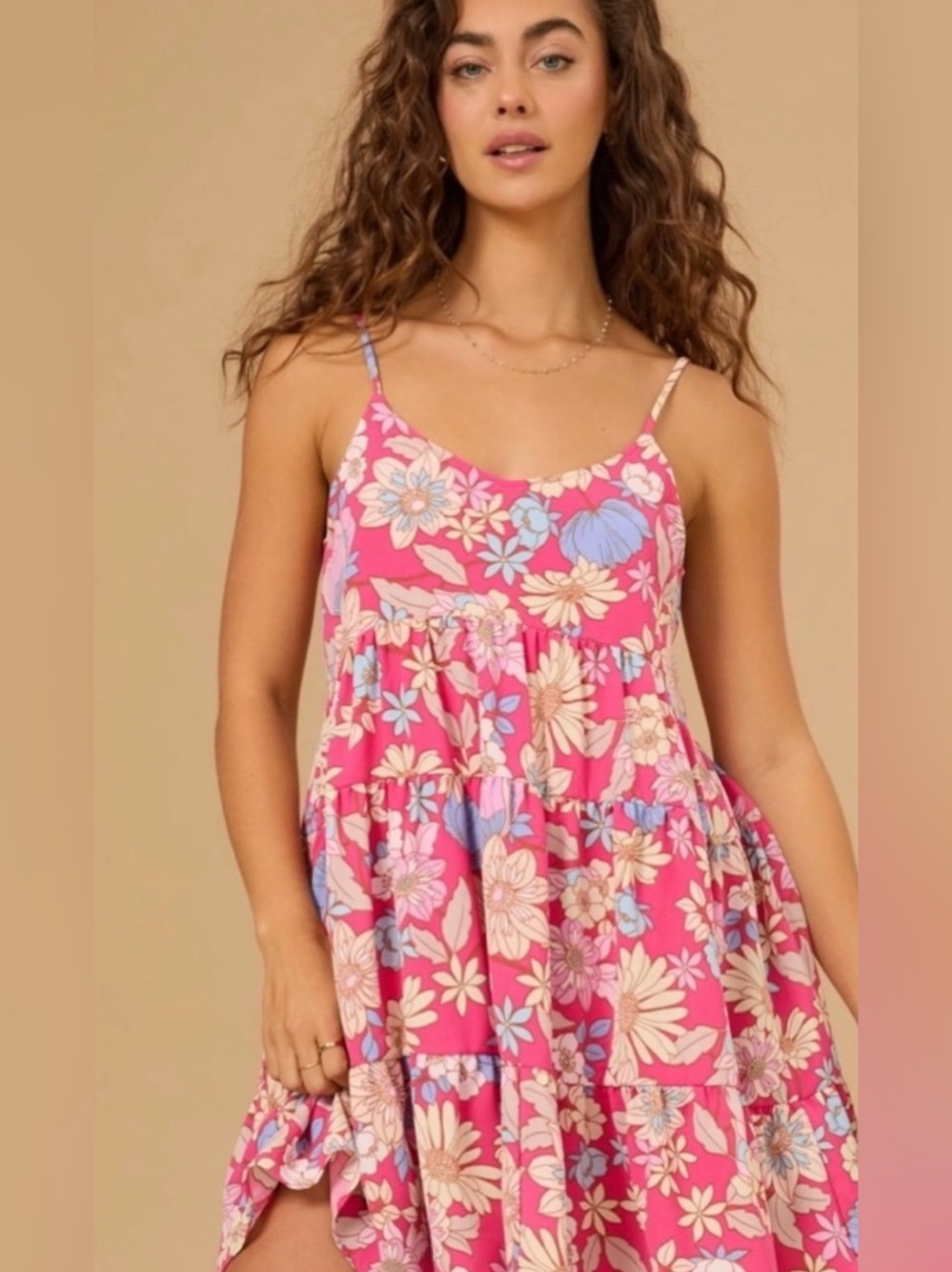 Altar’d State Floral Tiered Mini Dress